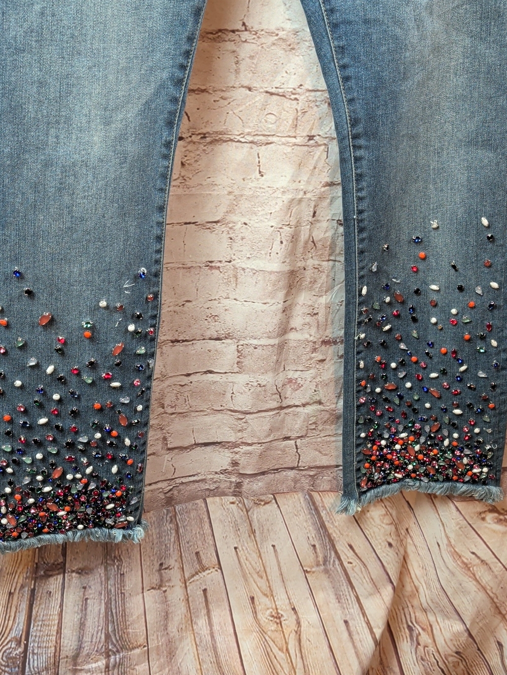 Pilcro And The Letterpress Light Blue Embellished  Jeans Size 29 - Picture 2 of 10